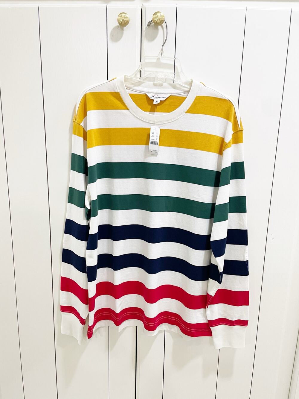 J.Crew Rugby Crewneck shirt in stripe Multi Men’s Medium NWT